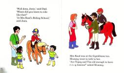 Topsy and Tim have horse riding lessons