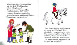 Topsy and Tim have horse riding lessons