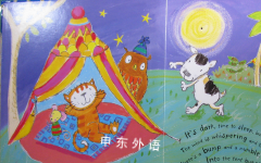 Poppy cat's sparkly night with twinkly lights on every page!
