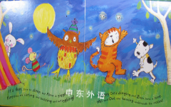 Poppy cat's sparkly night with twinkly lights on every page!