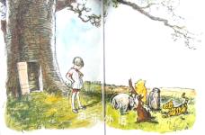 Christopher Robin and Pooh Come to an Enchanted Place