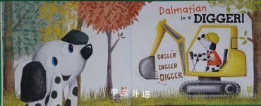 Dalmatian in a digger
